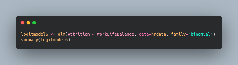 Logistic Regression: Attrition vs. Work-Life Balance Code